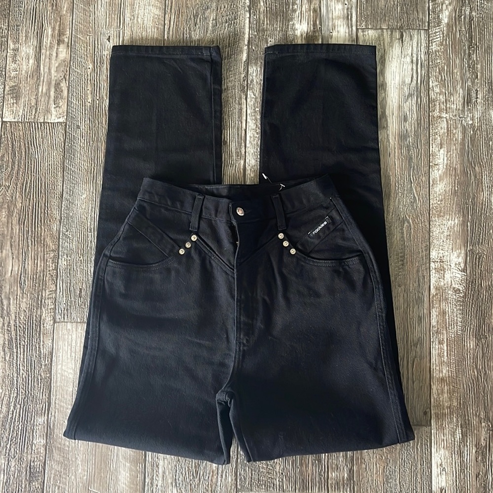 Rockies Vintage Women's Black Western
Rare High waisted Jeans, 9/10